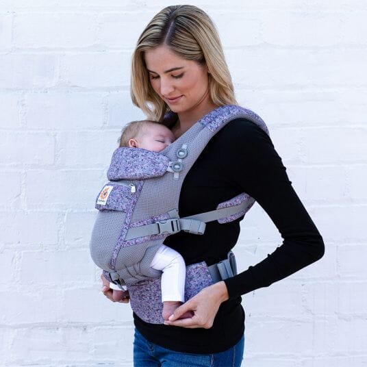 Porte Bébé - BreathBabyBag™ - Mauve Lavande - Confort du bébé