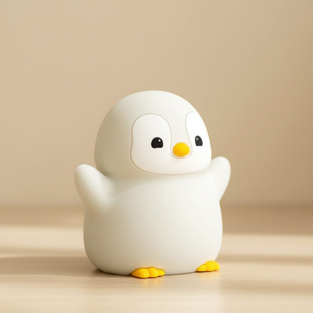 Veilleuse pingouin - figurine blanche
